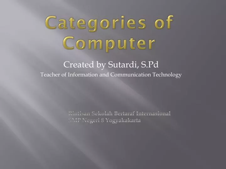 categories of computer