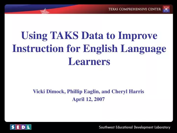 using taks data to improve instruction for english language learners