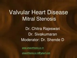 Valvular Heart Disease Mitral Stenosis