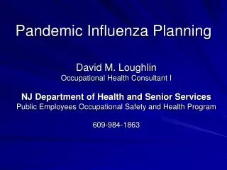 Pandemic Influenza Planning