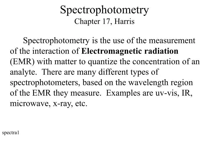 spectrophotometry chapter 17 harris