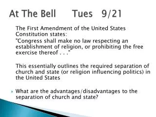 At The Bell		Tues 9/21