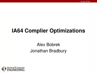 IA64 Complier Optimizations