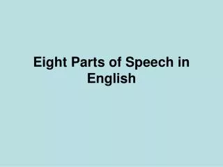 eight parts of speech in english