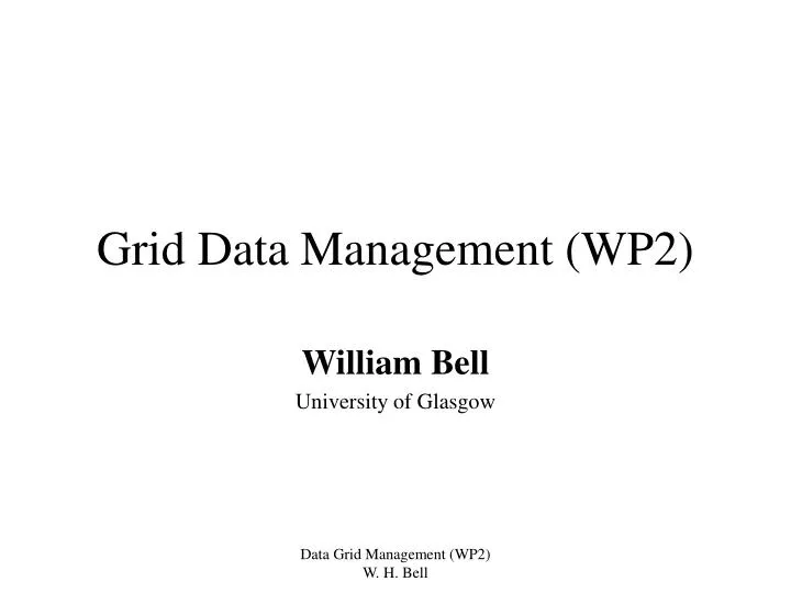 grid data management wp2