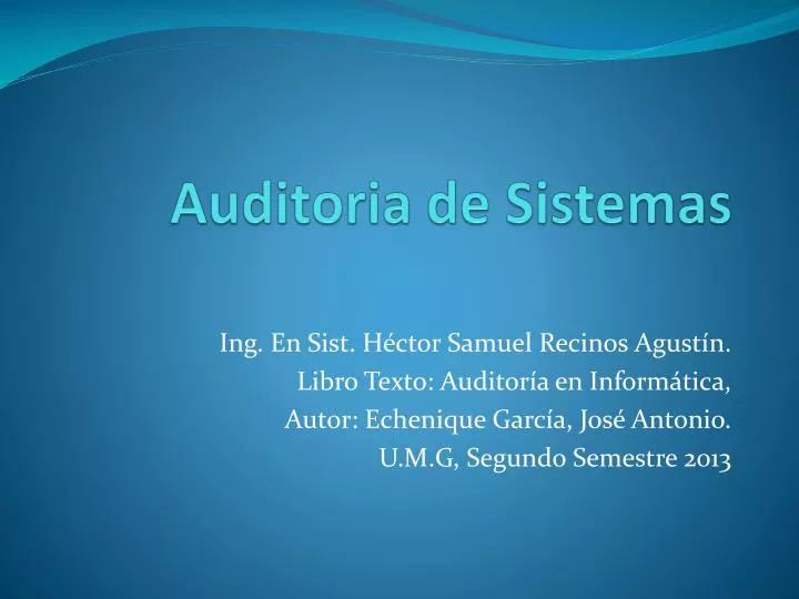 auditoria de sistemas