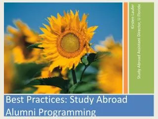 Best Practices: Study Abroad Alumni Programming
