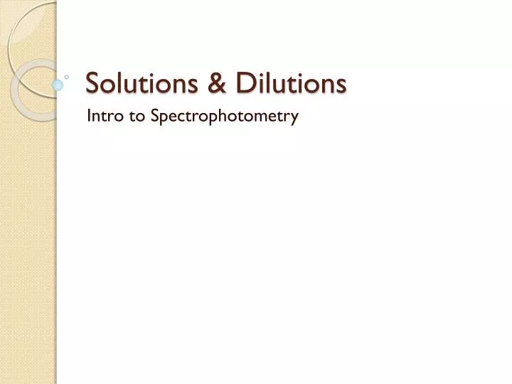 solutions dilutions