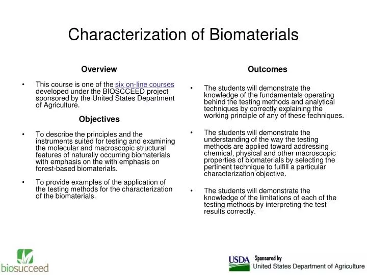 characterization of biomaterials
