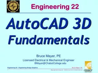 Bruce Mayer, PE Licensed Electrical &amp; Mechanical Engineer BMayer@ChabotCollege