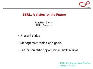 SSRL: A Vision for the Future