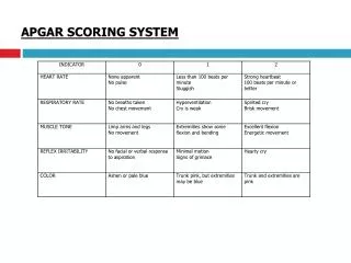 APGAR SCORING SYSTEM