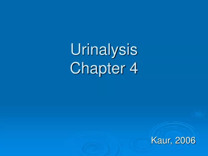 urinalysis chapter 4