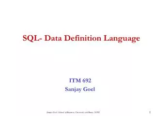 SQL- Data Definition Language