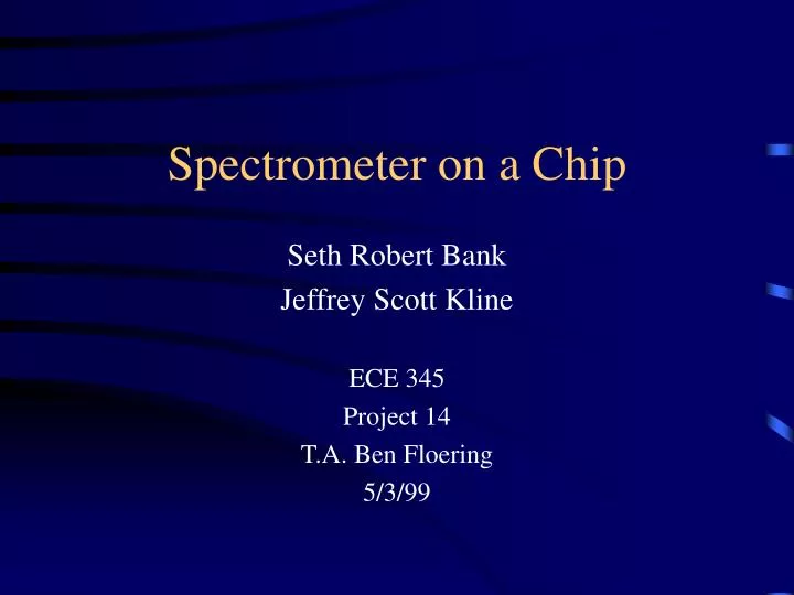spectrometer on a chip