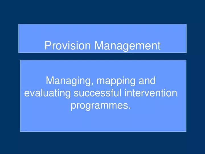provision management