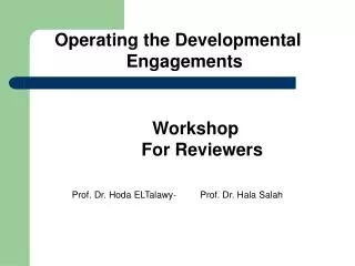 Workshop For Reviewers