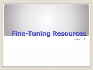 Fine-Tuning Resources