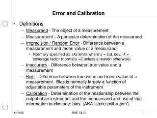 Error and Calibration