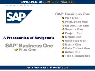 SAP Business One Affordable Power for Small &amp; Midsize Businesses