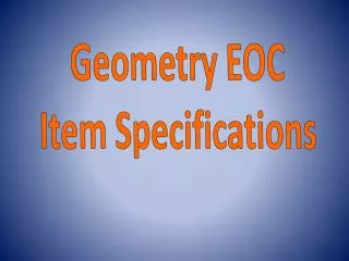 Geometry EOC Item Specifications