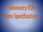 Geometry EOC Item Specifications - slide 1