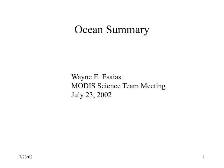 ocean summary