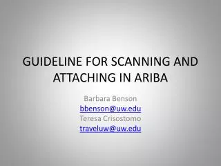 GUIDELINE FOR SCANNING AND ATTACHING IN ARIBA