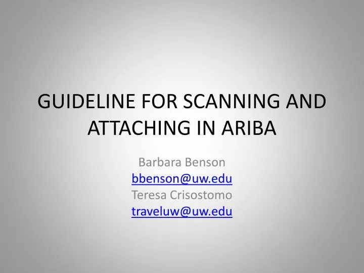 guideline for scanning and attaching in ariba