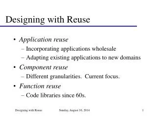 Designing with Reuse