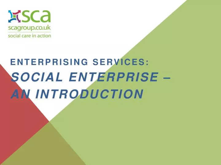 enterprising services social enterprise an introduction
