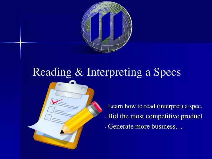reading interpreting a specs