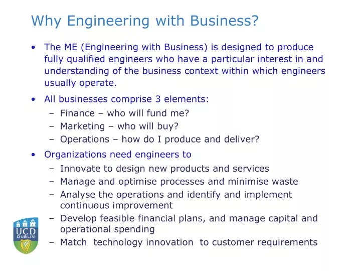 why engineering with business