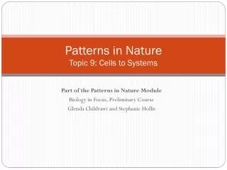 patterns in nature topic 9 cells to systems