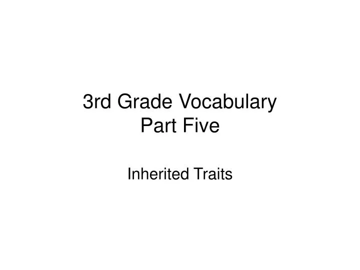 3rd grade vocabulary part five