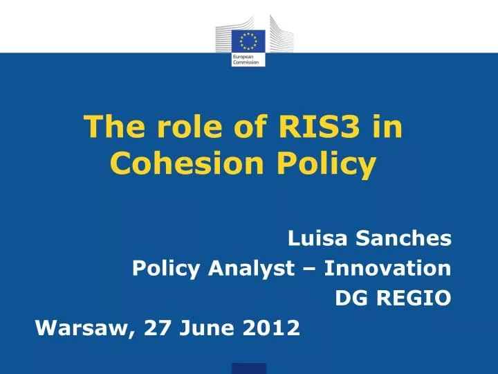 the role of ris3 in cohesion policy