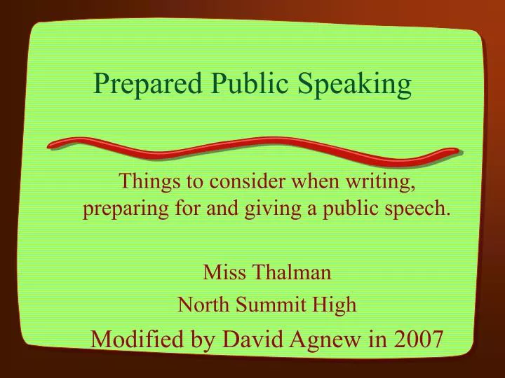 prepared public speaking