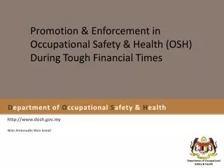 D epartment of O ccupational S afety &amp; H ealth