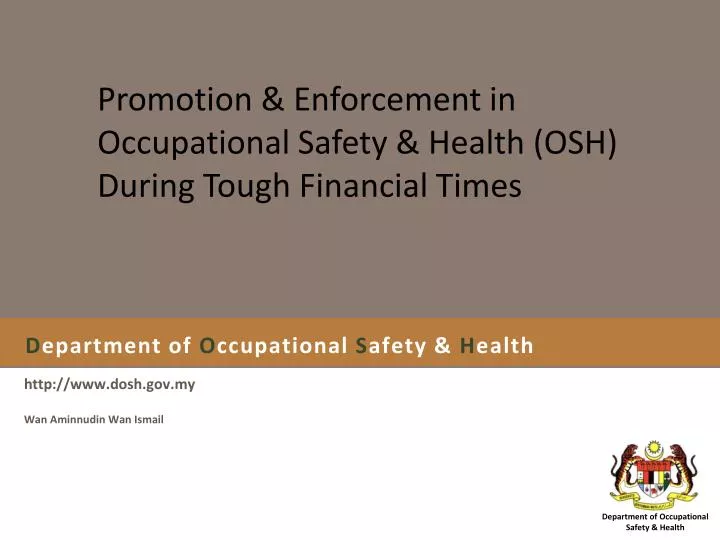 d epartment of o ccupational s afety h ealth