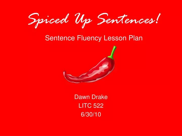 spiced up sentences sentence fluency lesson plan