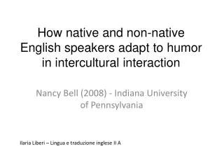 How native and non-native English speakers adapt to humor in intercultural interaction