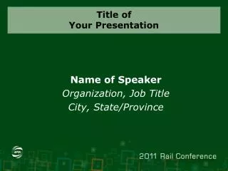 Title of Your Presentation