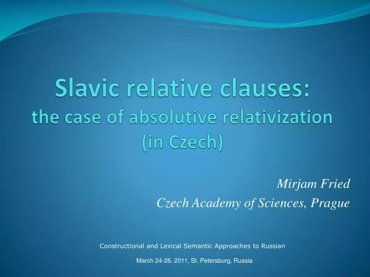 slavic relative clauses the case of absolutive relativization in czech