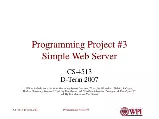 Programming Project #3 Simple Web Server