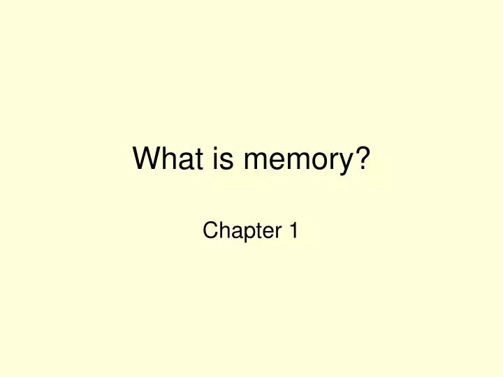 what is memory