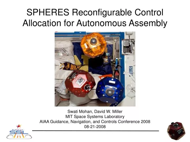 spheres reconfigurable control allocation for autonomous assembly