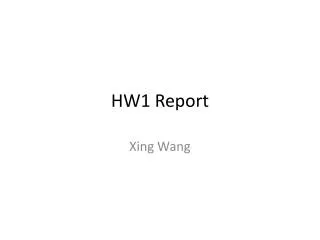 HW1 Report