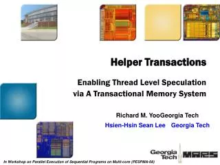Enabling Thread Level Speculation via A Transactional Memory System