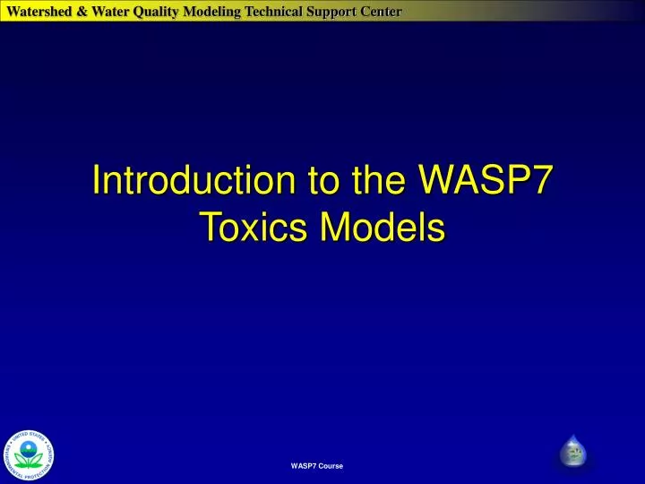 introduction to the wasp7 toxics models