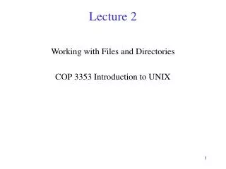 Lecture 2